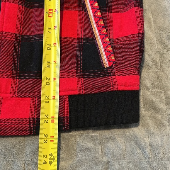 Ruff Hewn Buffalo Plaid Jacket, Embroidered Design, Red, Black, Boho, Size S - Picture 8 of 8